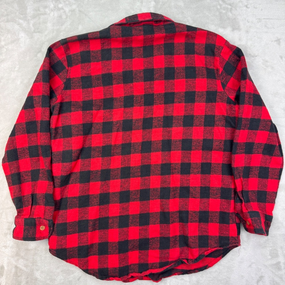 VTG 70s Big Mac Flannel Shirt Mens L Buffalo Plaid Utility Red Black JC Penney - Picture 9 of 10